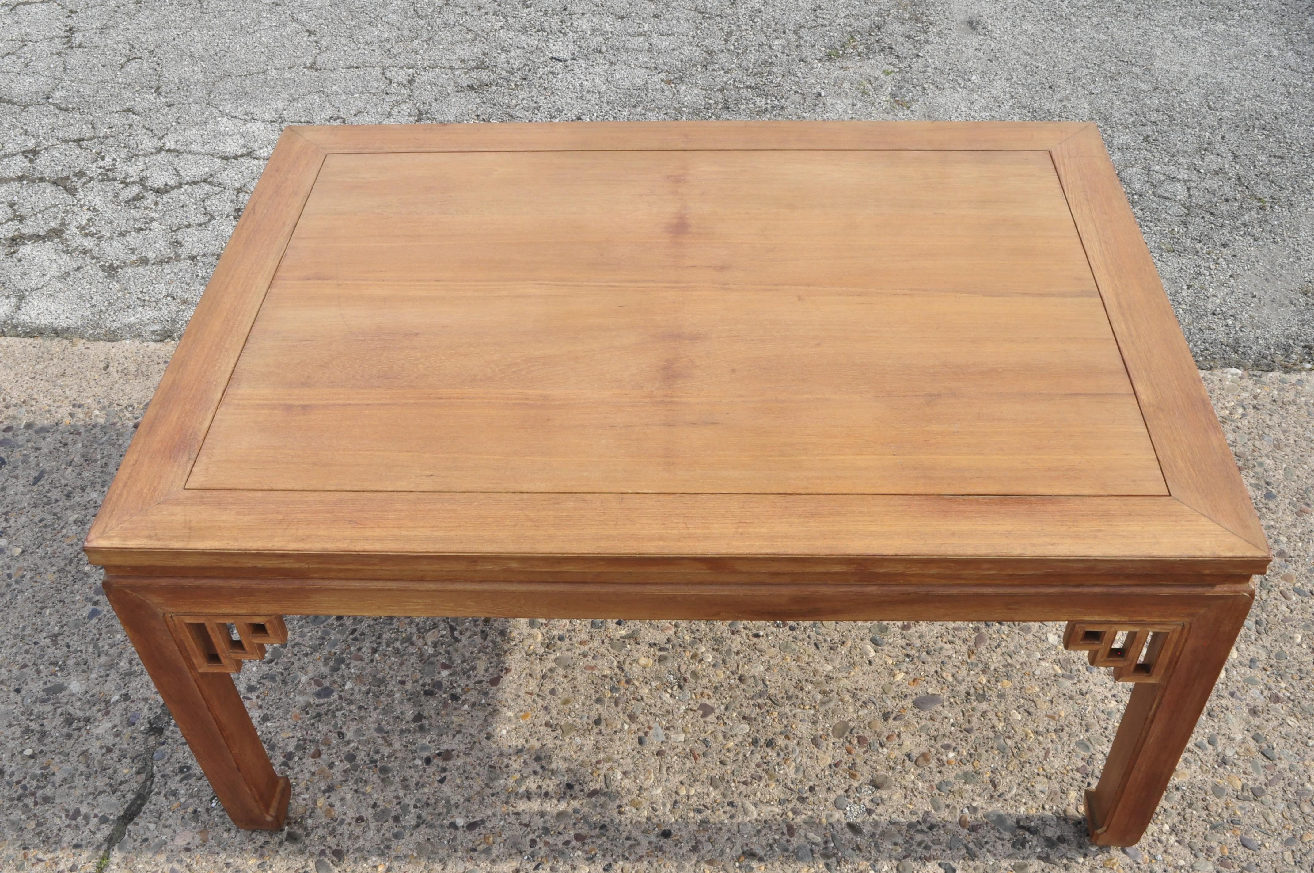 Chinoiserie Vintage Teak Wood Ming Style Rectangular Dining Table by Dynasty Transorient