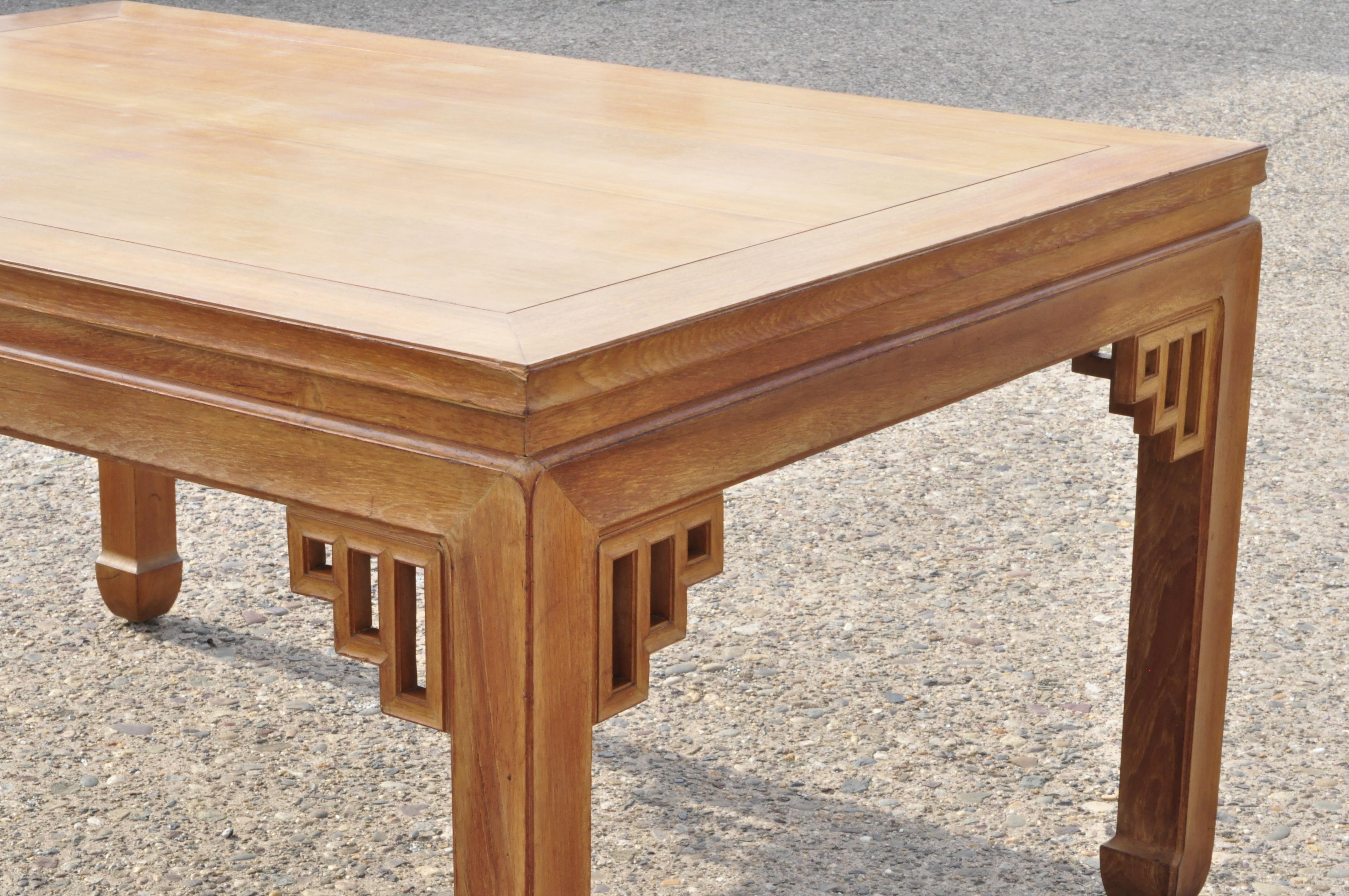 Vintage Teak Wood Ming Style Rectangular Dining Table by Dynasty Transorient In Good Condition In Philadelphia, PA