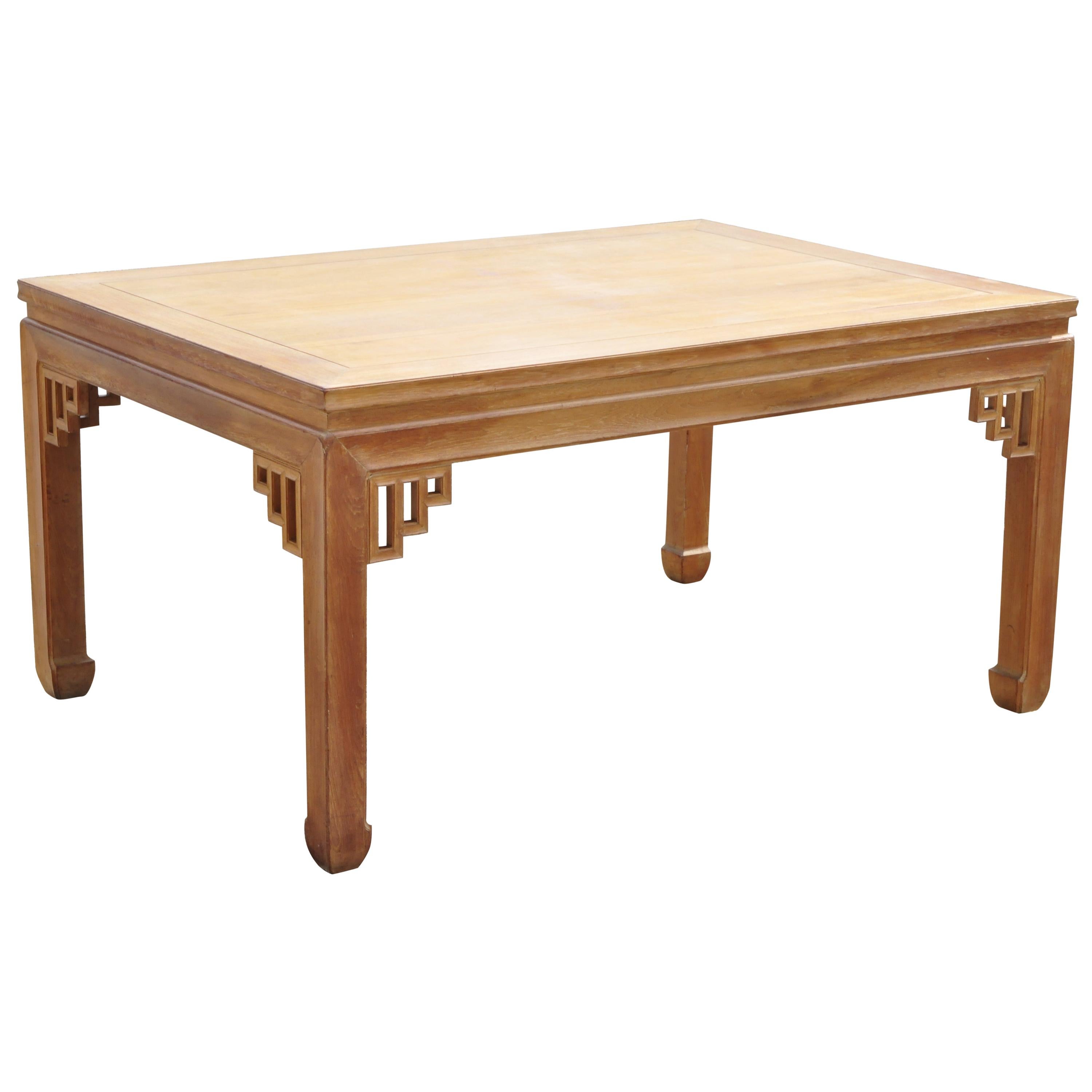 Vintage Teak Wood Ming Style Rectangular Dining Table by Dynasty Transorient
