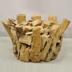 Vintage Teak Wood Root Driftwood Natural Coffee Table Pedestal Base