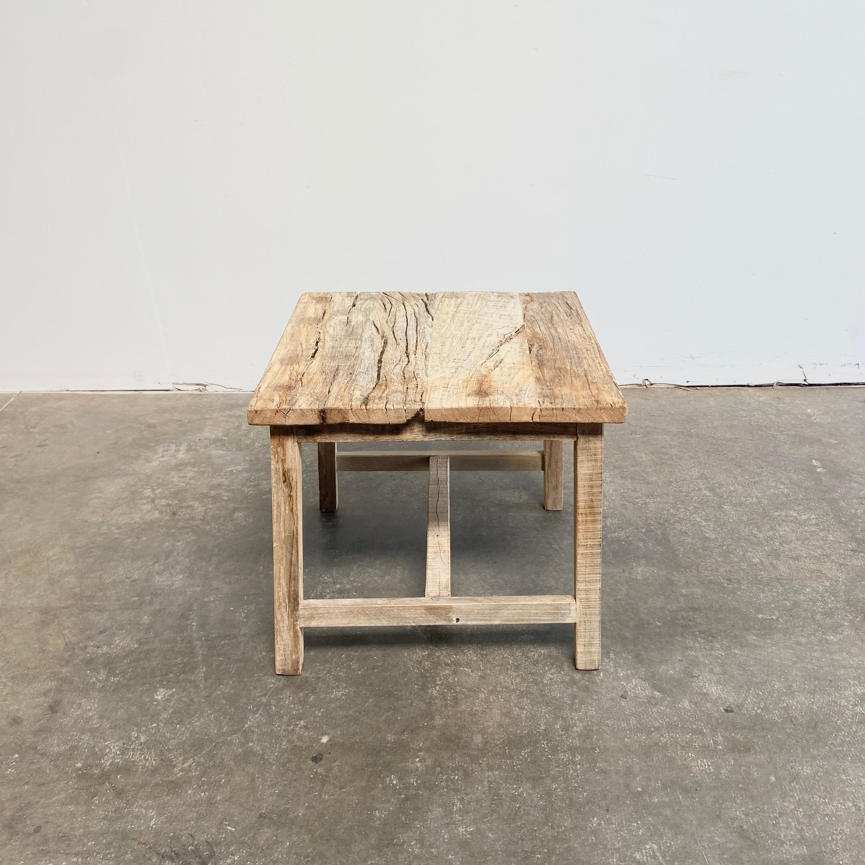 Vintage Teak Wood Rustic Side Table In Good Condition In Brea, CA