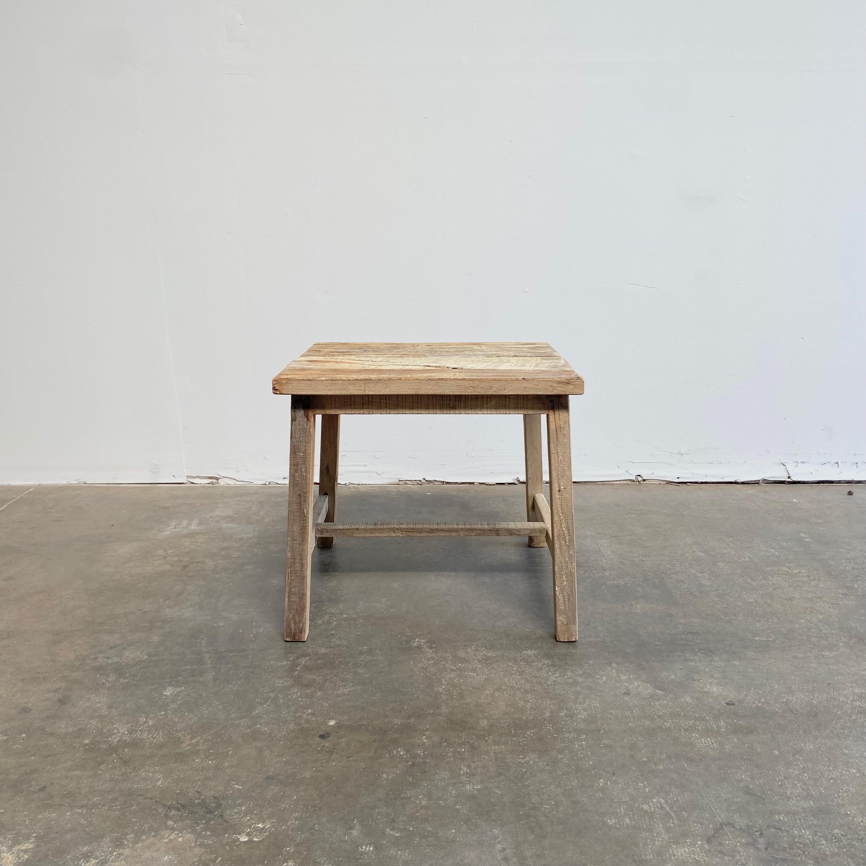 20th Century Vintage Teak Wood Rustic Side Table