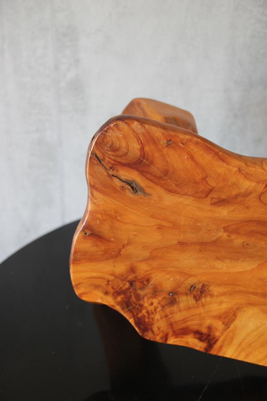 Vintage Teak Wood Hocker aus Frankreich, um 1960 im Angebot 2