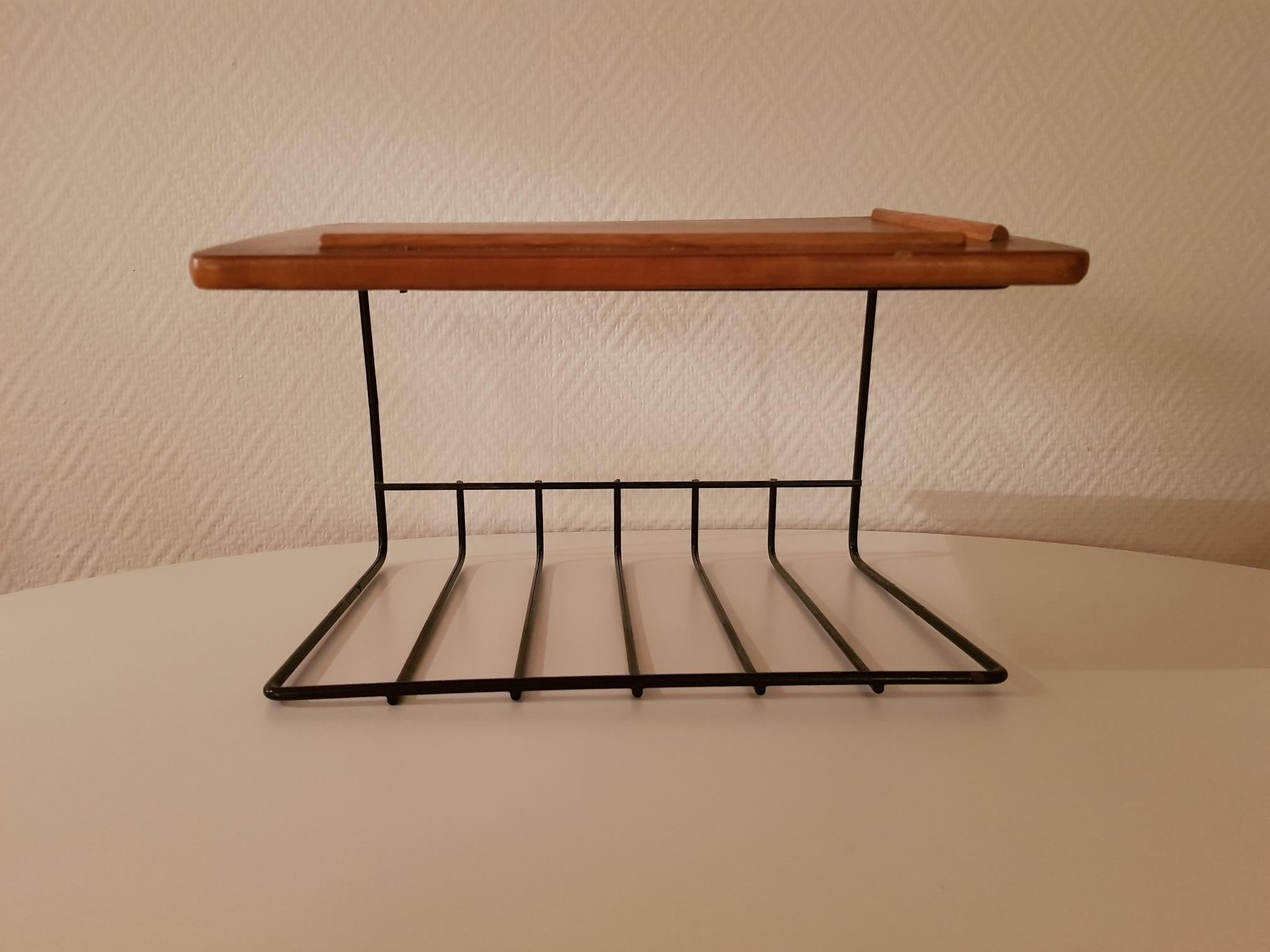 Scandinavian Modern Vintage Teak Wood Telephone Shelf 1950s Made in Sweden, Scandinavian Midcentury For Sale