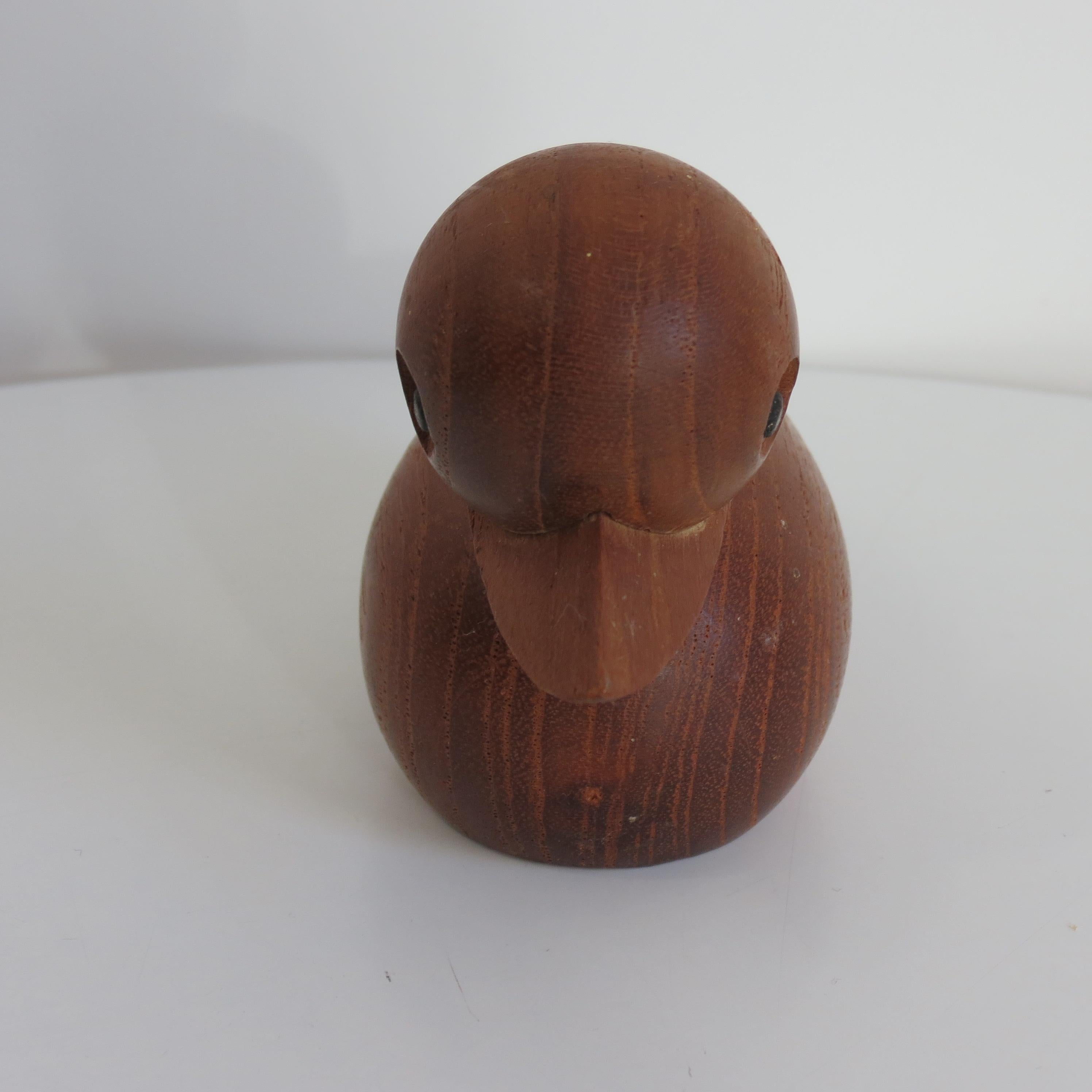 Mid-Century Modern Vintage Teak Wooden Toy Duck by Empire 1960s Hans Bollinger Style
