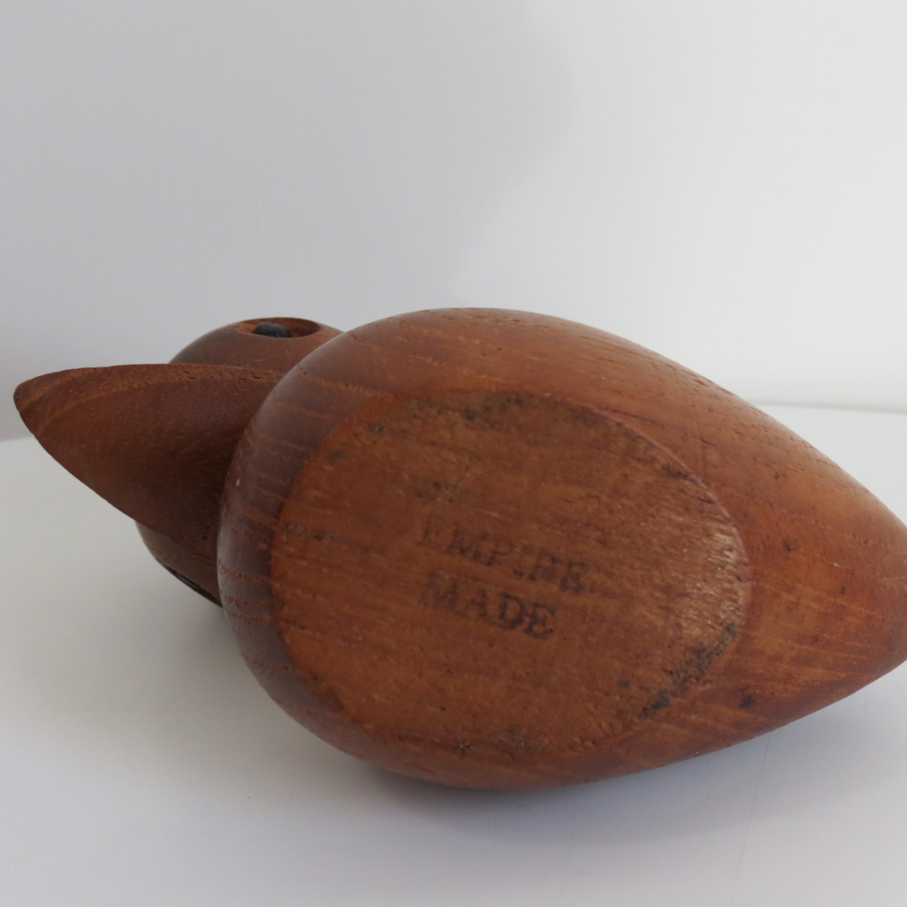 Vintage Teak Wooden Toy Duck by Empire 1960s Hans Bollinger Style In Good Condition In Stow on the Wold, GB