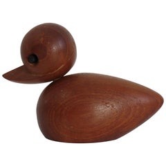 Vintage Teak Wooden Toy Duck by Empire 1960s Hans Bollinger Style