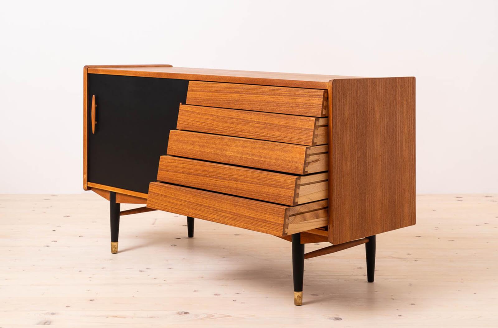Mid-20th Century Vintage Teakwood Sideboard by Nils Jonsson for Hugo Troeds, Scandinavian Modern