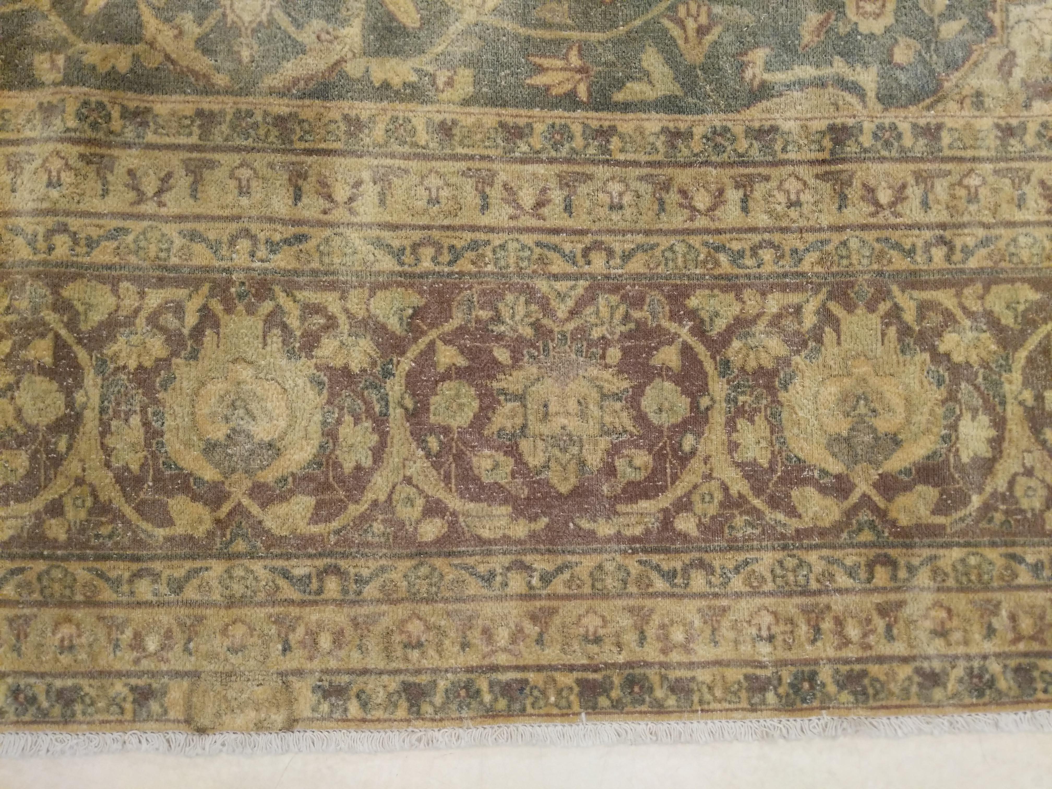 Milieu du XXe siècle Tapis Sivas vintage de taille standard, couleur sarcelle en vente