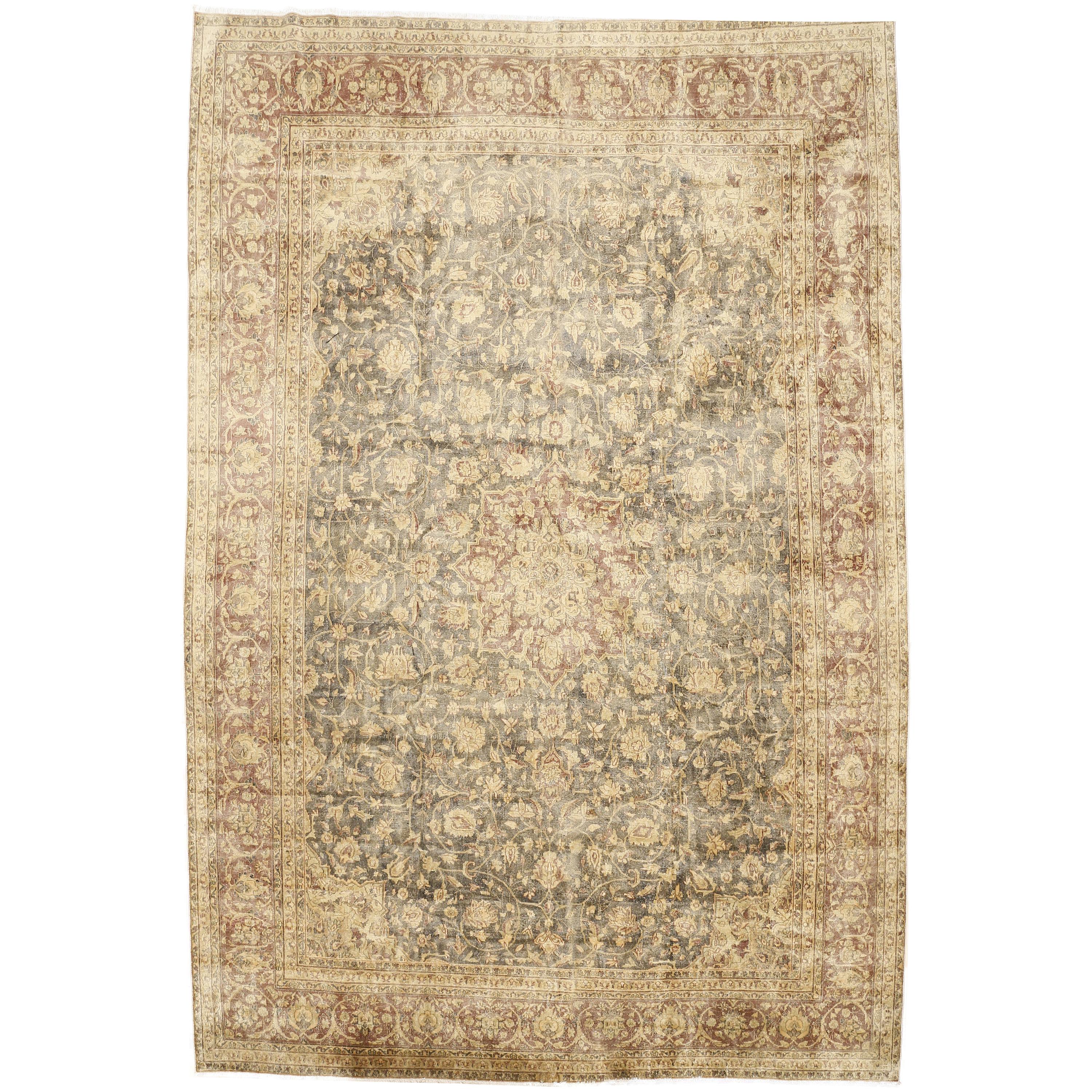Tapis Sivas vintage de taille standard, couleur sarcelle en vente