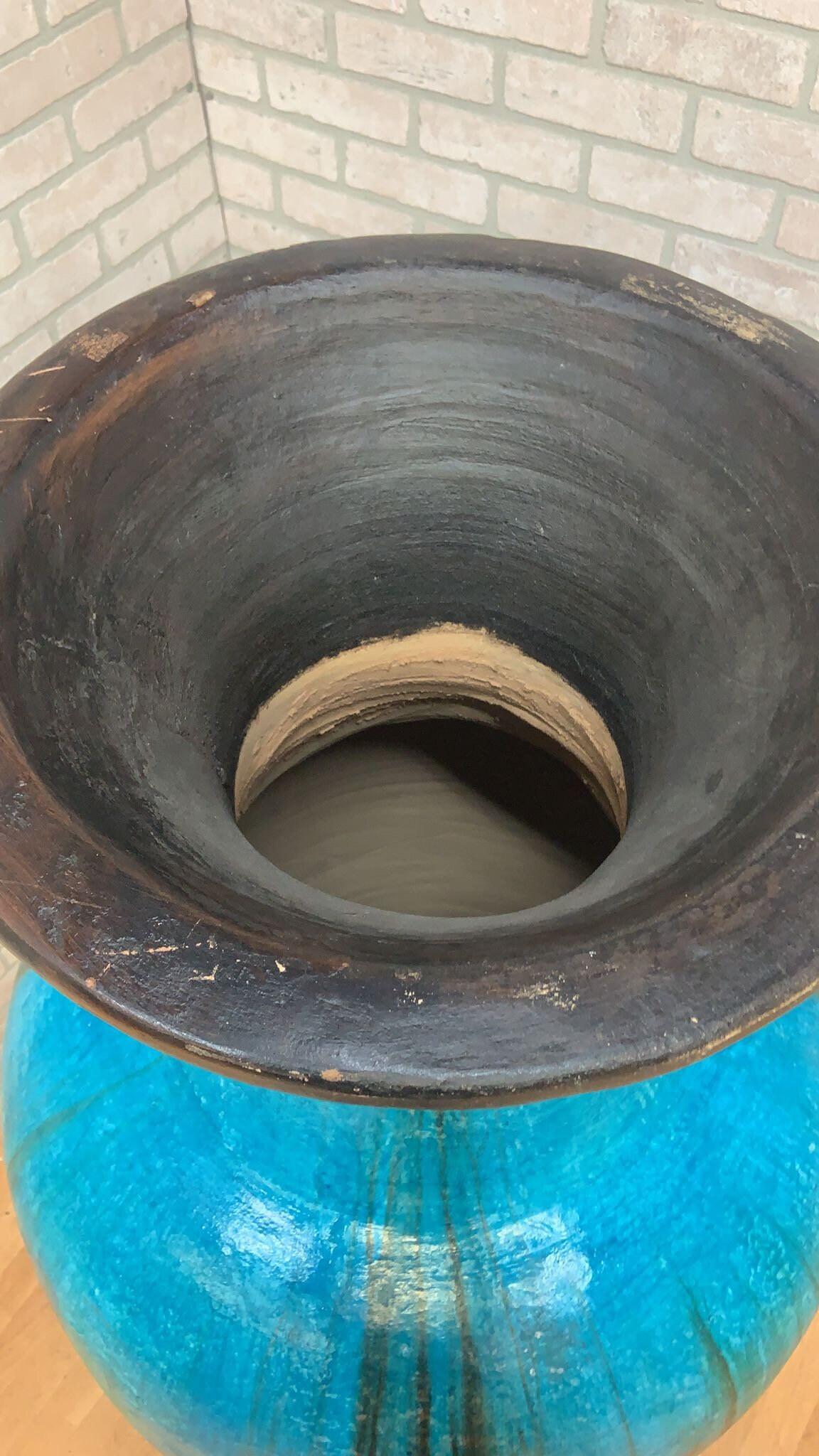 turquoise teal floor vase