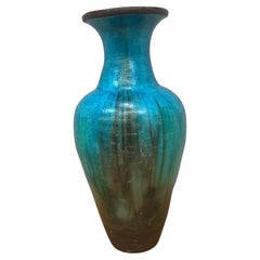Vintage Teal Floor Vase