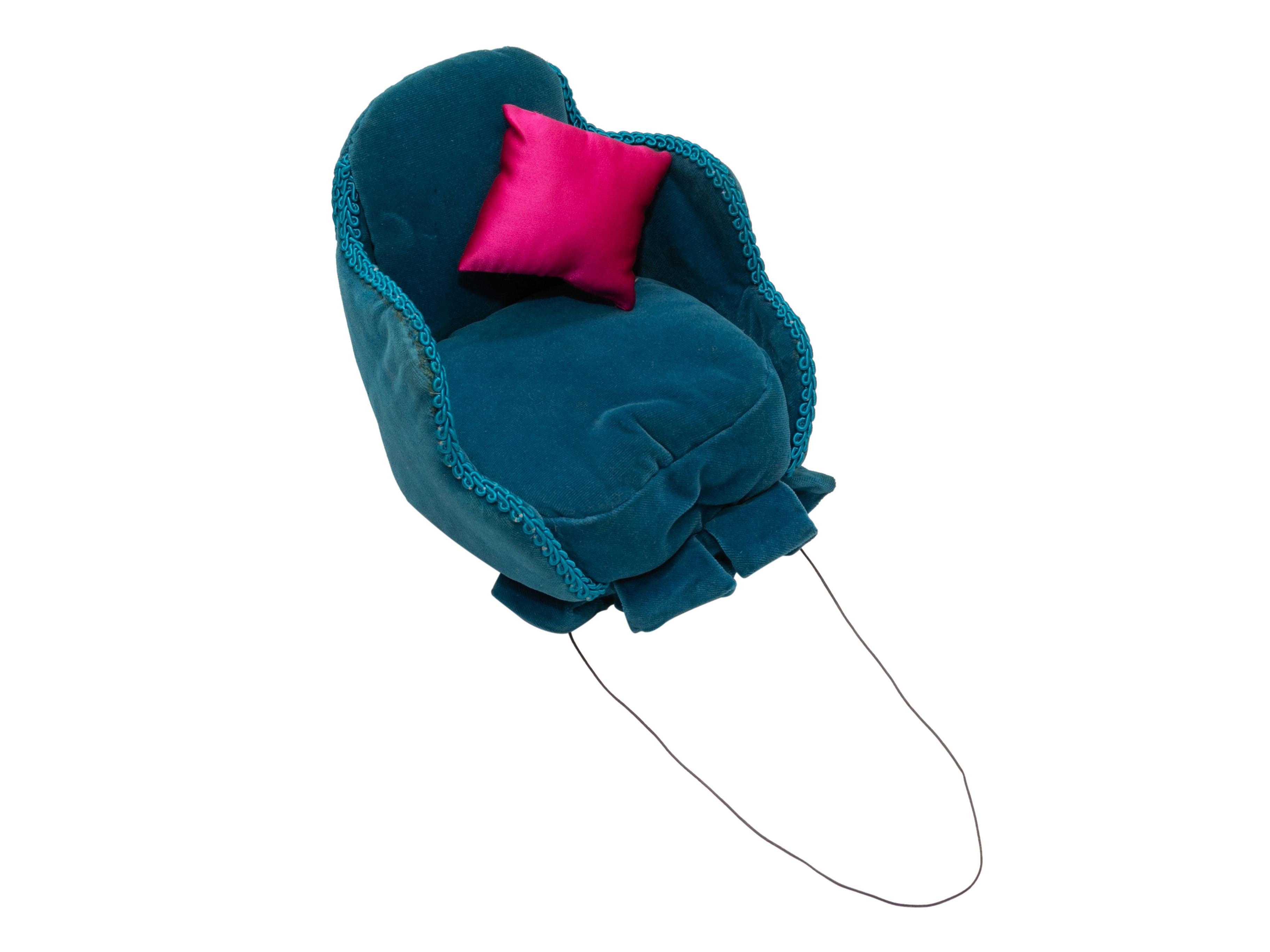 Women's Vintage Teal & Fuchsia Karl Lagerfeld 1985 Chair Hat For Sale