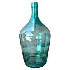 Vintage Teal Glass Demijohn