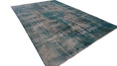 Vintage Teal Overdyed Tabriz Wool Rug 5'5''x9'6''