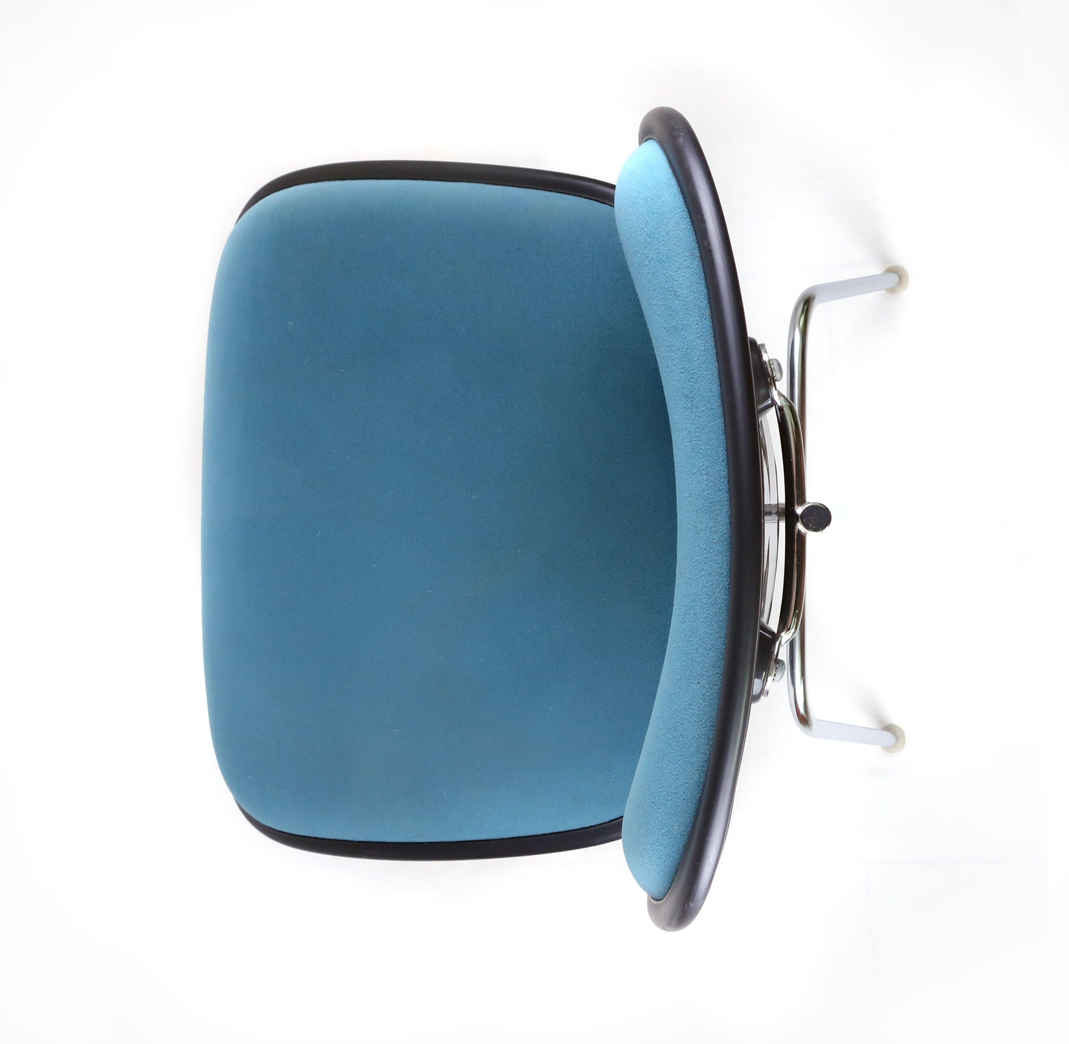 Vintage Teal Upholstered DCM Chairs by Eames for Herman Miller In Good Condition In Brooklyn, NY