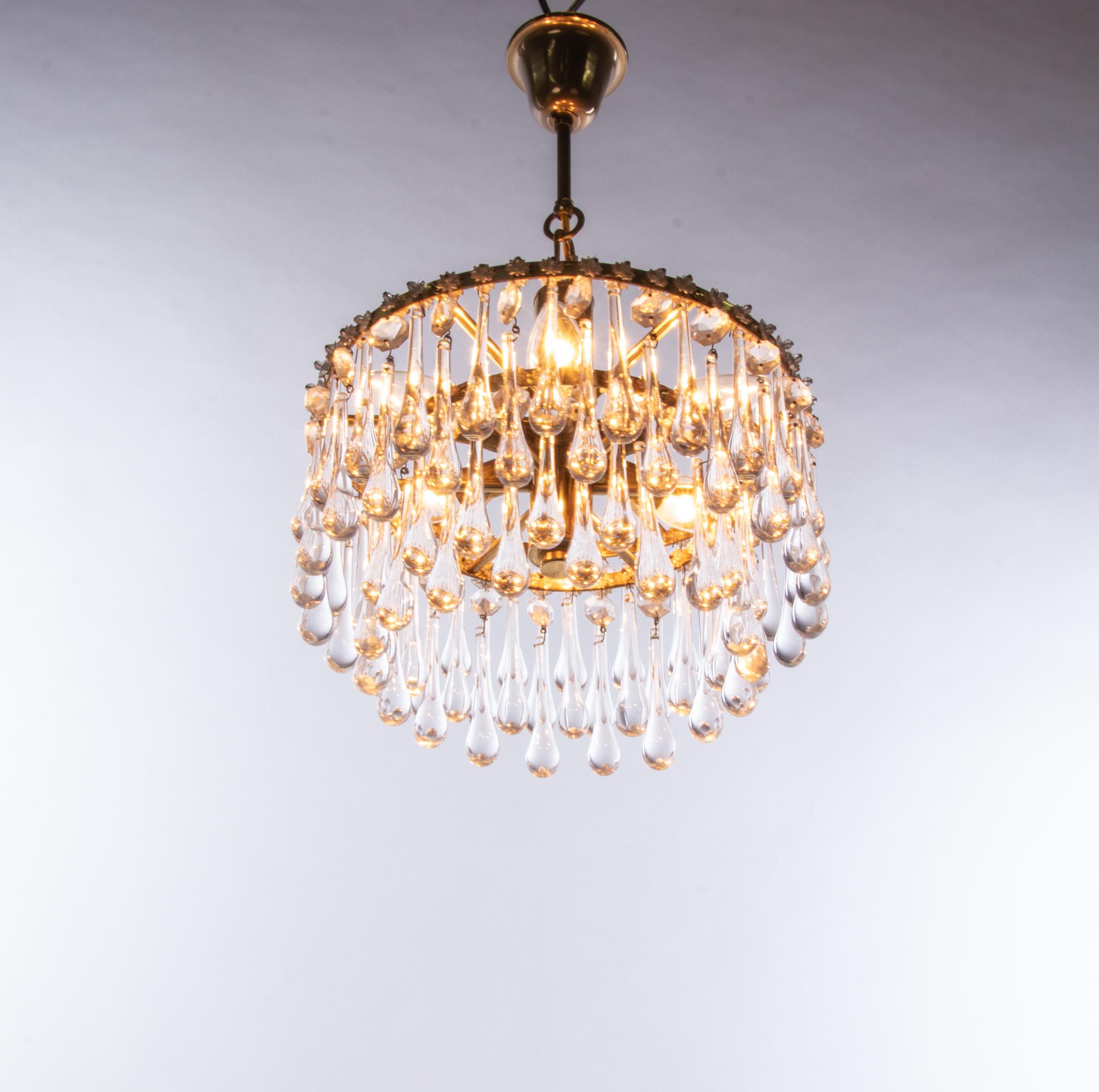 lampadario gocce cristallo anni '50