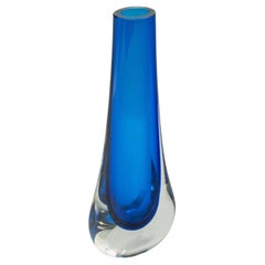Vintage Teardrop Posy Vase, English, Art Glass, Flower Sleeve, Decor, Display
