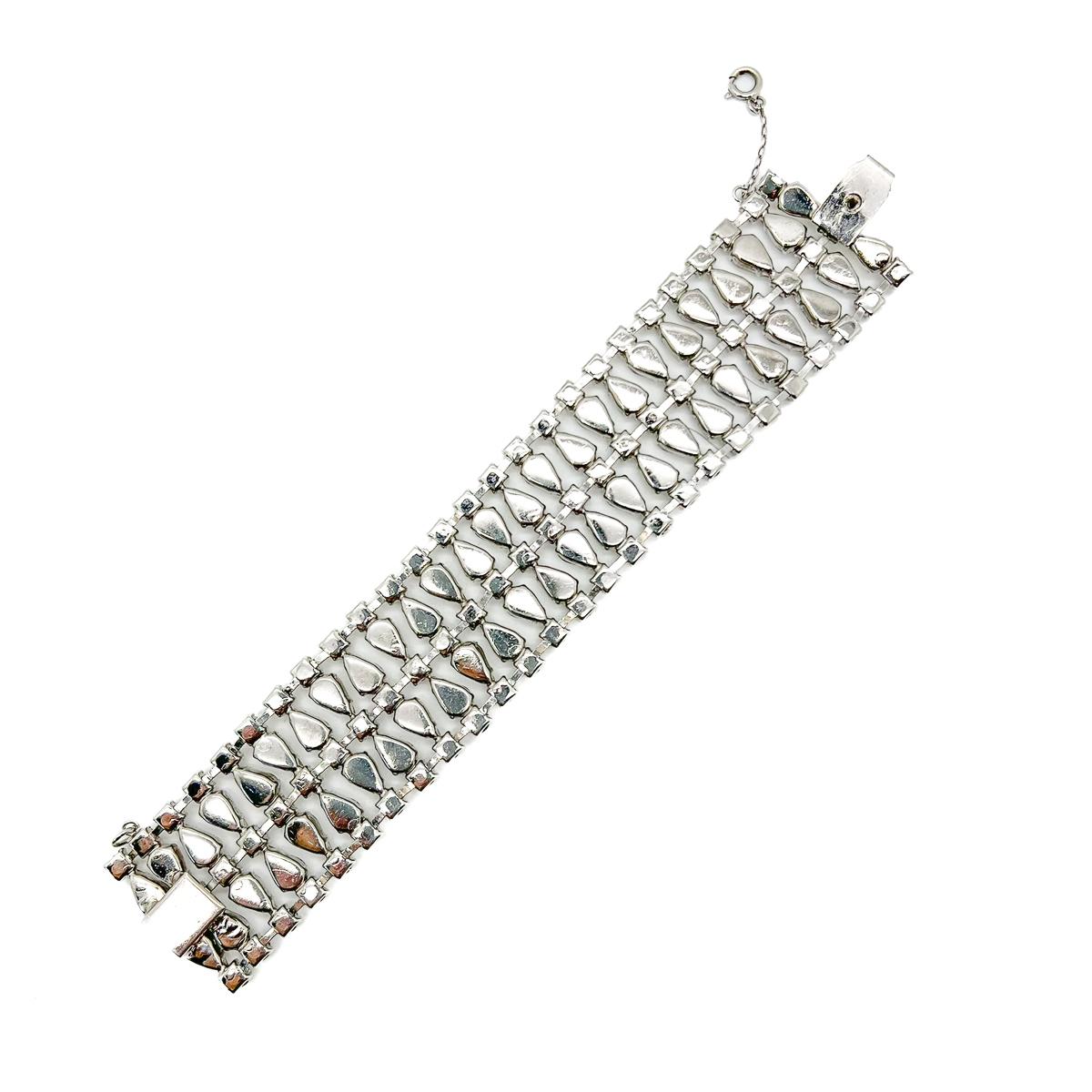 Vintage-Cocktailarmband mit Tropfen und Strass 1950er Jahre im Zustand „Gut“ im Angebot in Wilmslow, GB