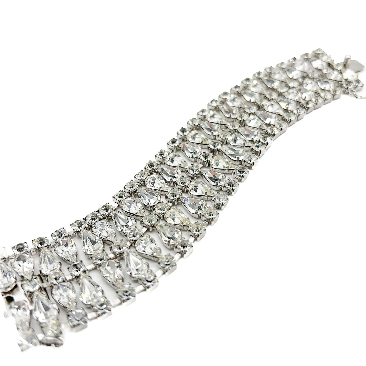 Vintage-Cocktailarmband mit Tropfen und Strass 1950er Jahre für Damen oder Herren im Angebot