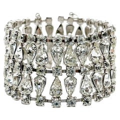 Pulsera de cóctel vintage con lágrima y brillantes años 50