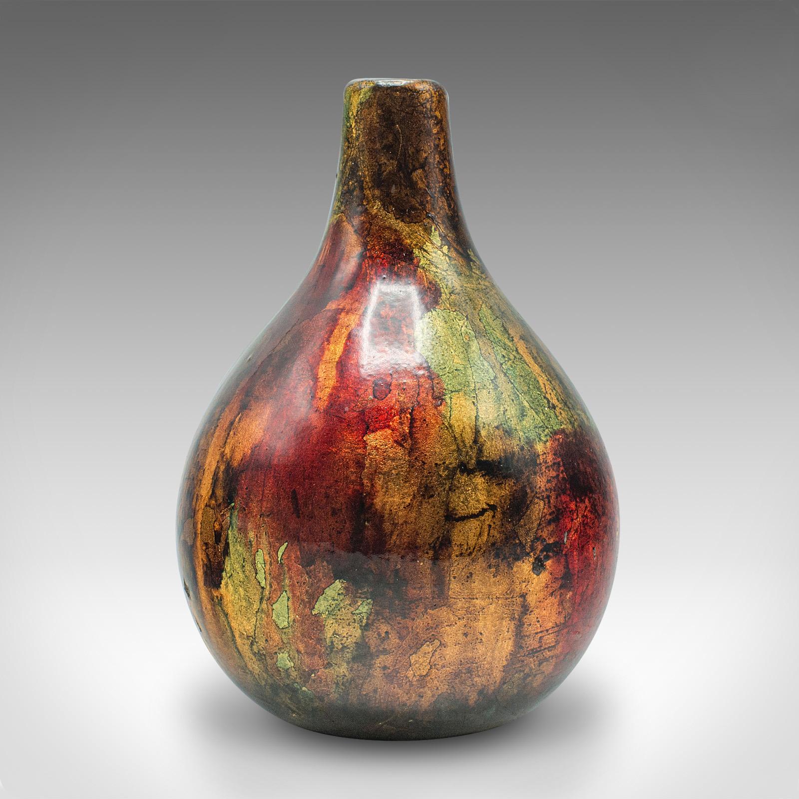 Teardrop-Vase, kontinental, Keramik, Posy-Ärmel, Raku, Studio Pottery (Moderne der Mitte des Jahrhunderts) im Angebot