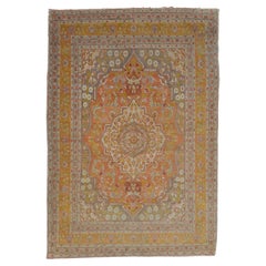 Vintage Tebriz-Teppich - Tebriz-Teppich aus dem 19. Jahrhundert, antiker Tebriz-Teppich, Vintage-Teppich