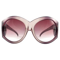 Retro Ted Lapidus 10 Oversized Translucent Purple 1980'S France Sunglasses