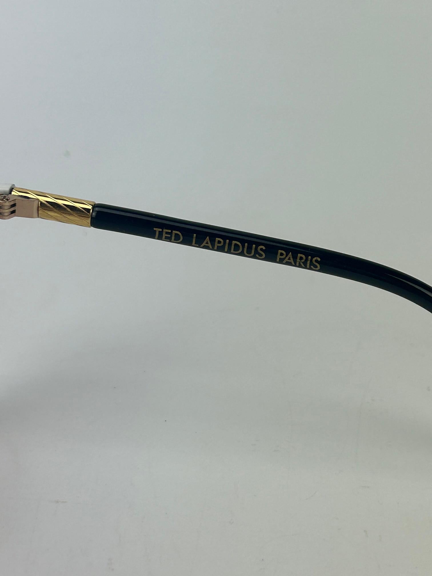 Vintage Ted Lapidus Black White and Gold Sunglasses c1970s For Sale 3