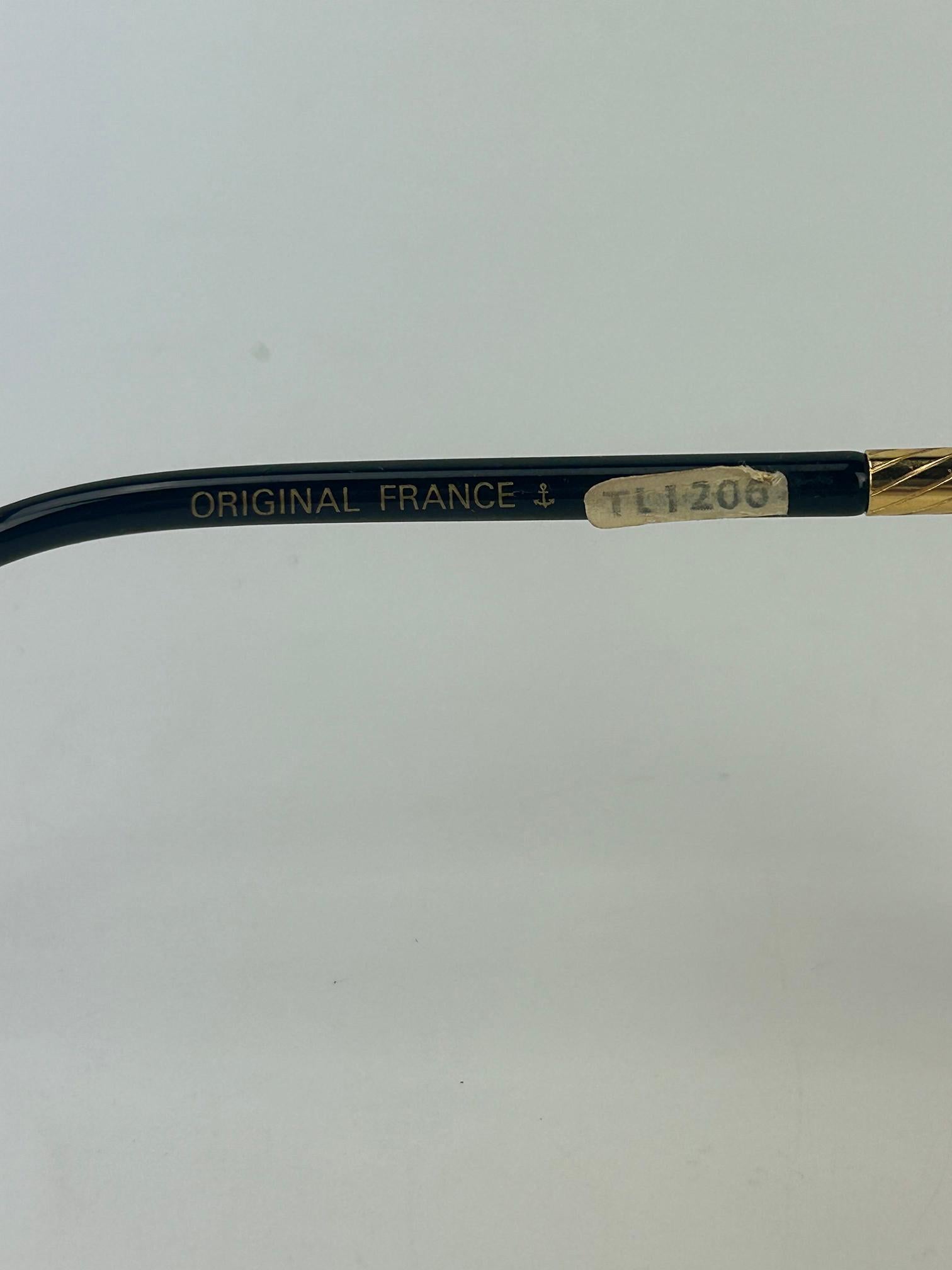 Vintage Ted Lapidus Black White and Gold Sunglasses c1970s For Sale 5