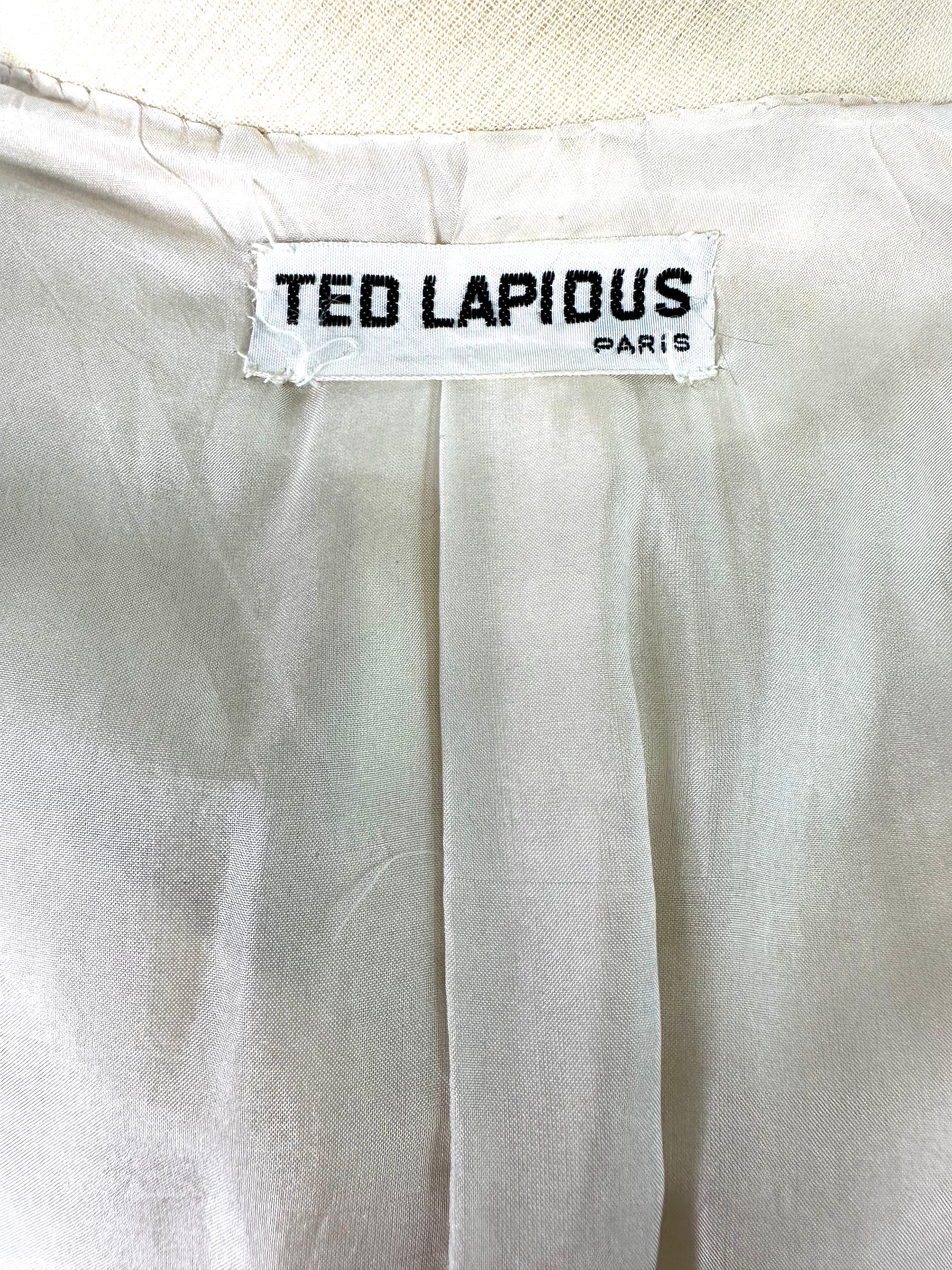 Ted Lapidus Vintage-Mantel aus elfenbeinfarbener Wolle aus den 1960er Jahren im Angebot 8