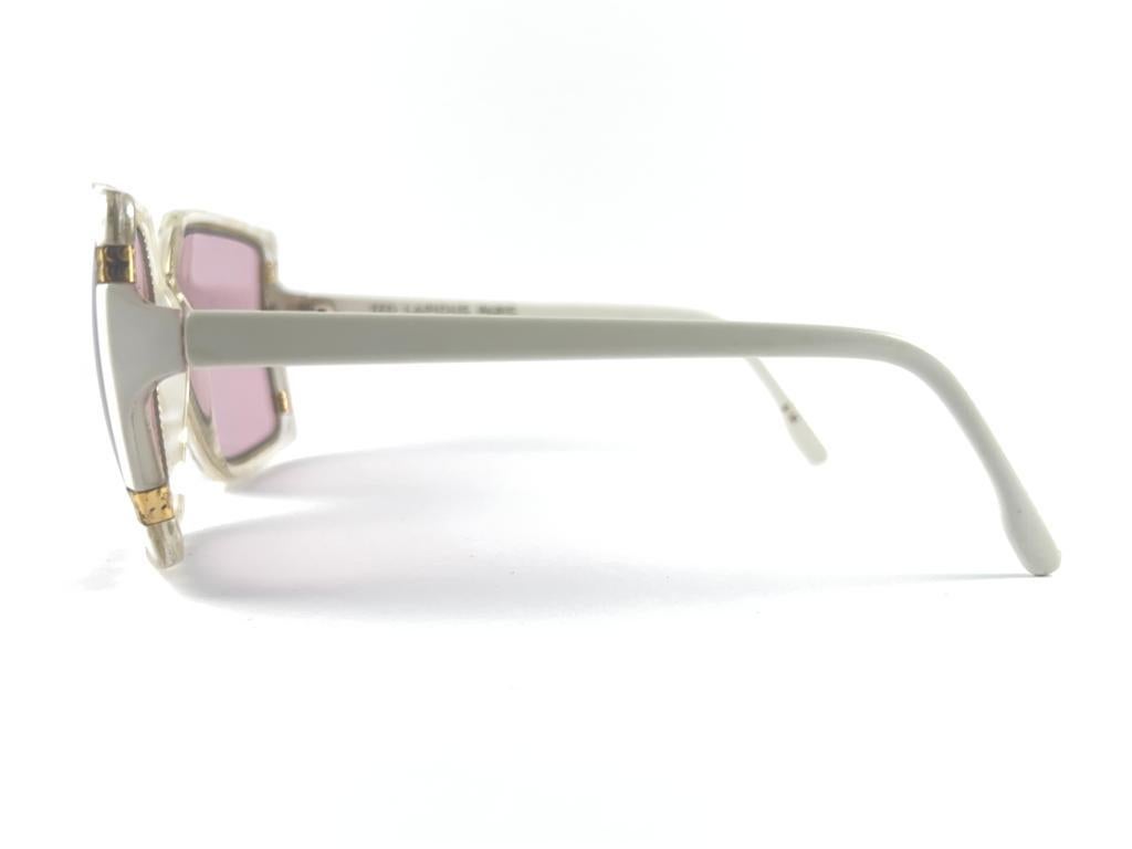 Vintage Ted Lapidus Paris TL White & Gold 1970 Sunglasses For Sale 5