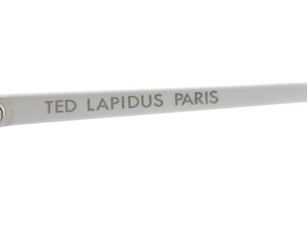 Vintage Ted Lapidus Paris TL White & Gold 1970 Sunglasses For Sale 2