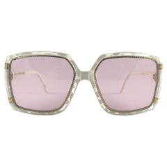 Vintage Ted Lapidus Paris TL White & Gold 1970 Sunglasses