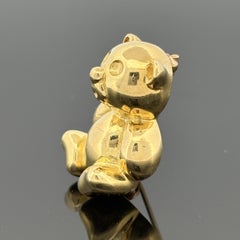 Vintage Teddybär Pin 18k Gelbgold, Italien, Mara Buzio