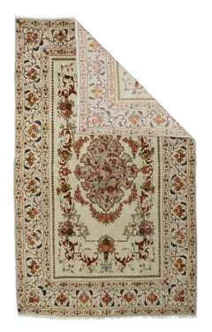 Extremely Fine Antique Persian Tehran Rug. Wool With all Design in Silk