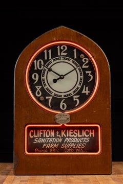 Vintage Telechron Neon Advertising Clock