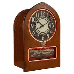 Reloj publicitario vintage Telechron de neón