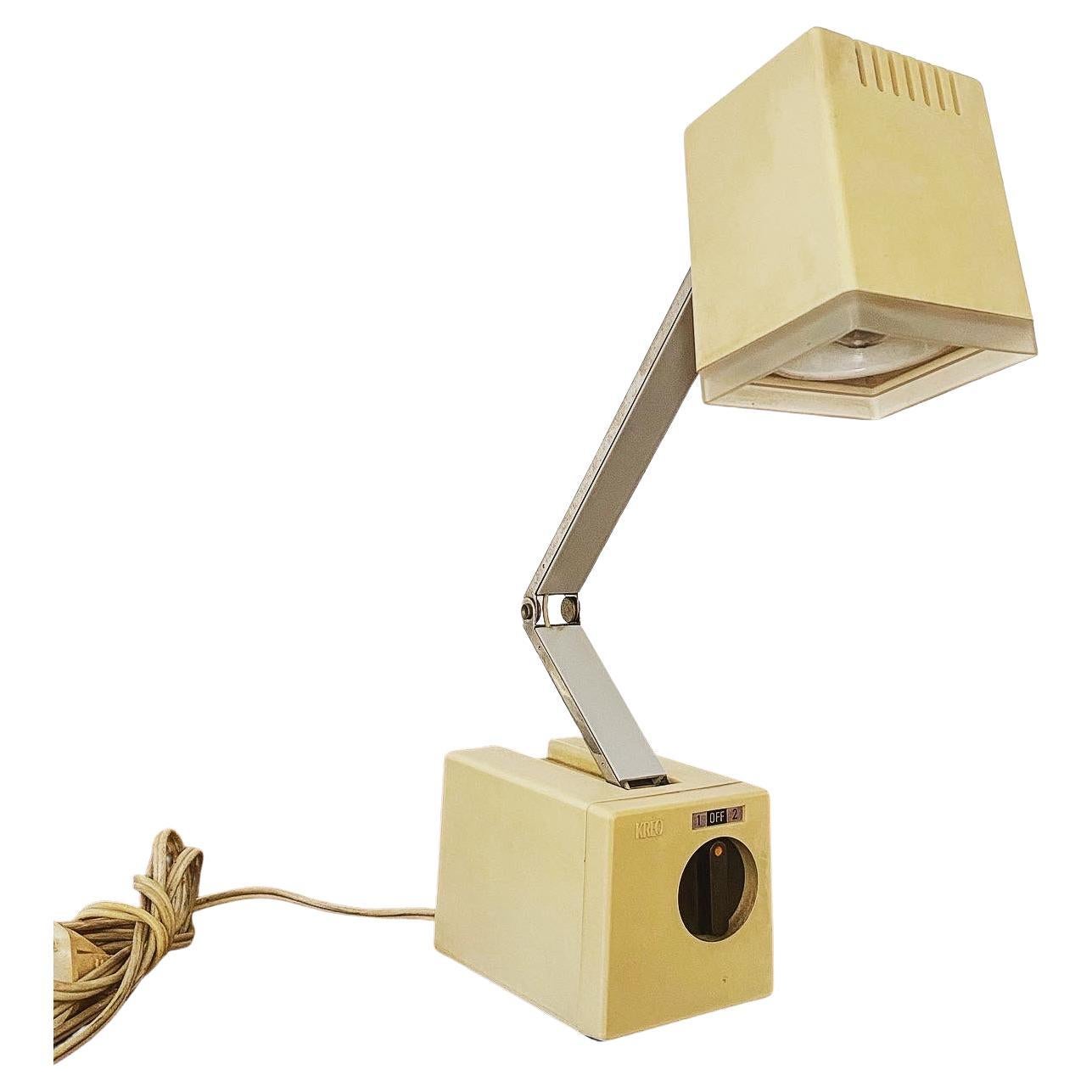 Vintage Telescopic Table Lamp Kreo Lite Model Na 270, in White Plastic and Metal For Sale