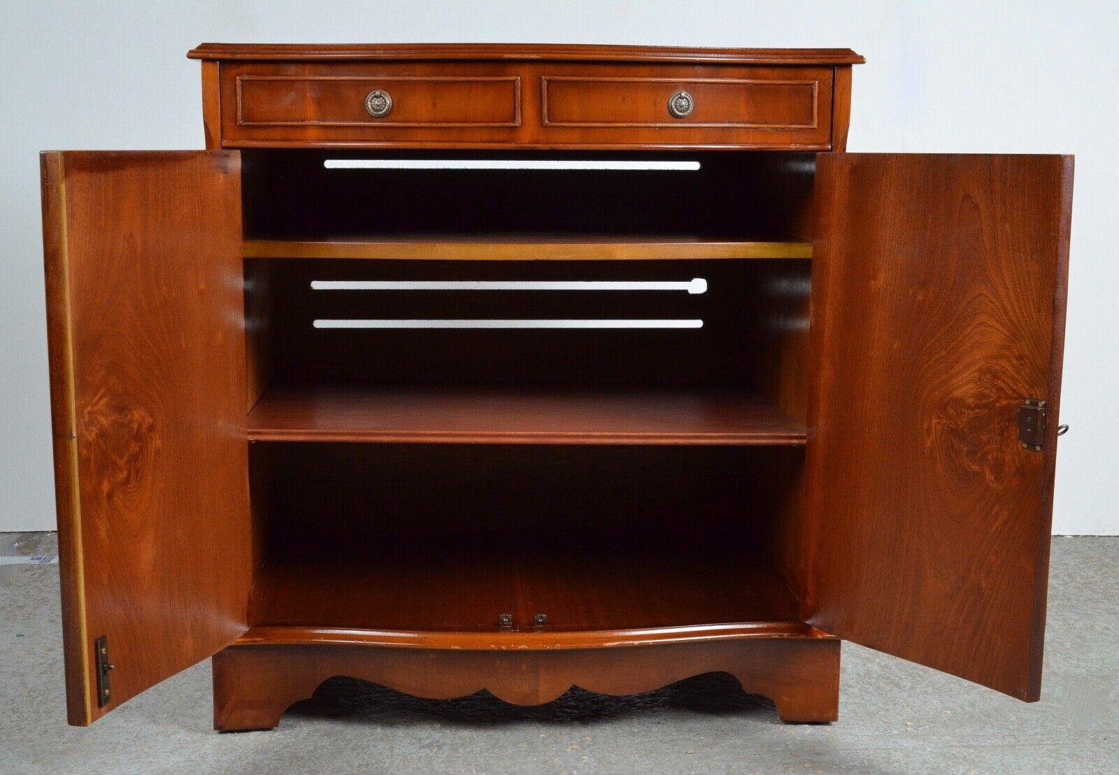 English Vintage Television Media Cabinet Cupboard in Walnut For Sale