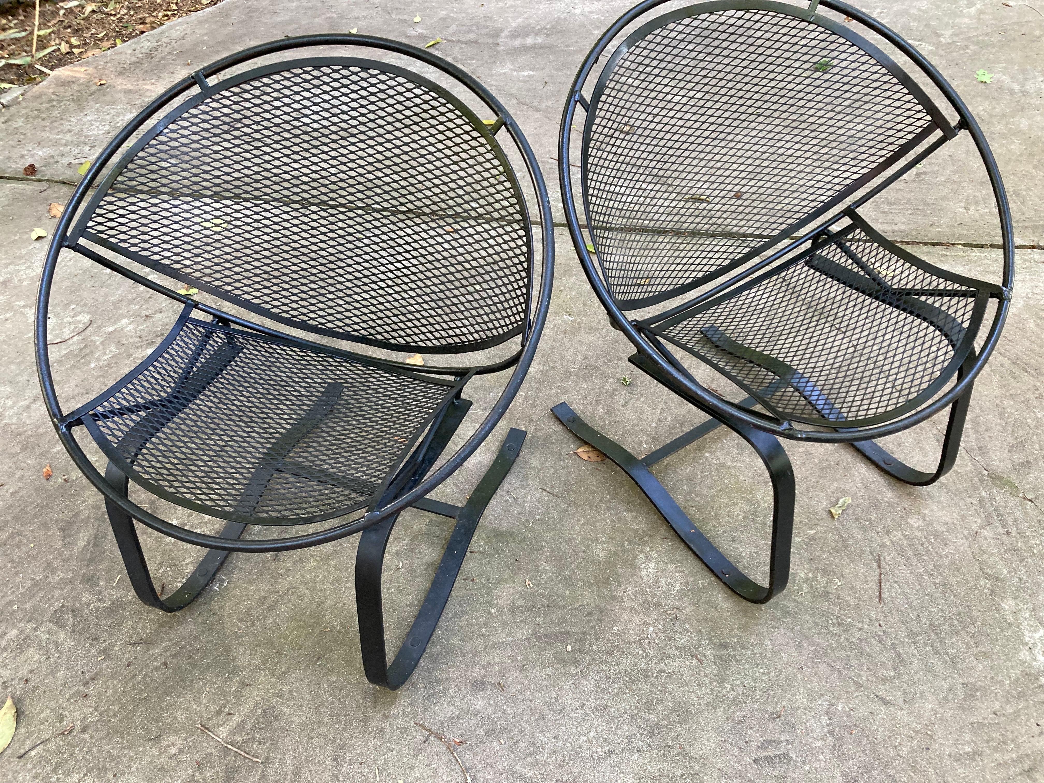 Iron Vintage Tempestini for Salterini Cantilever Lounge Chairs - a Pair For Sale
