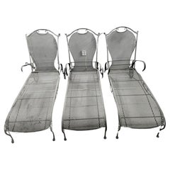 Retro Woodard wrought iron outdoor patio chairs (4)