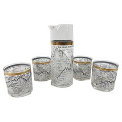 Retro, Ten Year Dow-Jones Industrial Average Cocktail Set by Cera Glassware