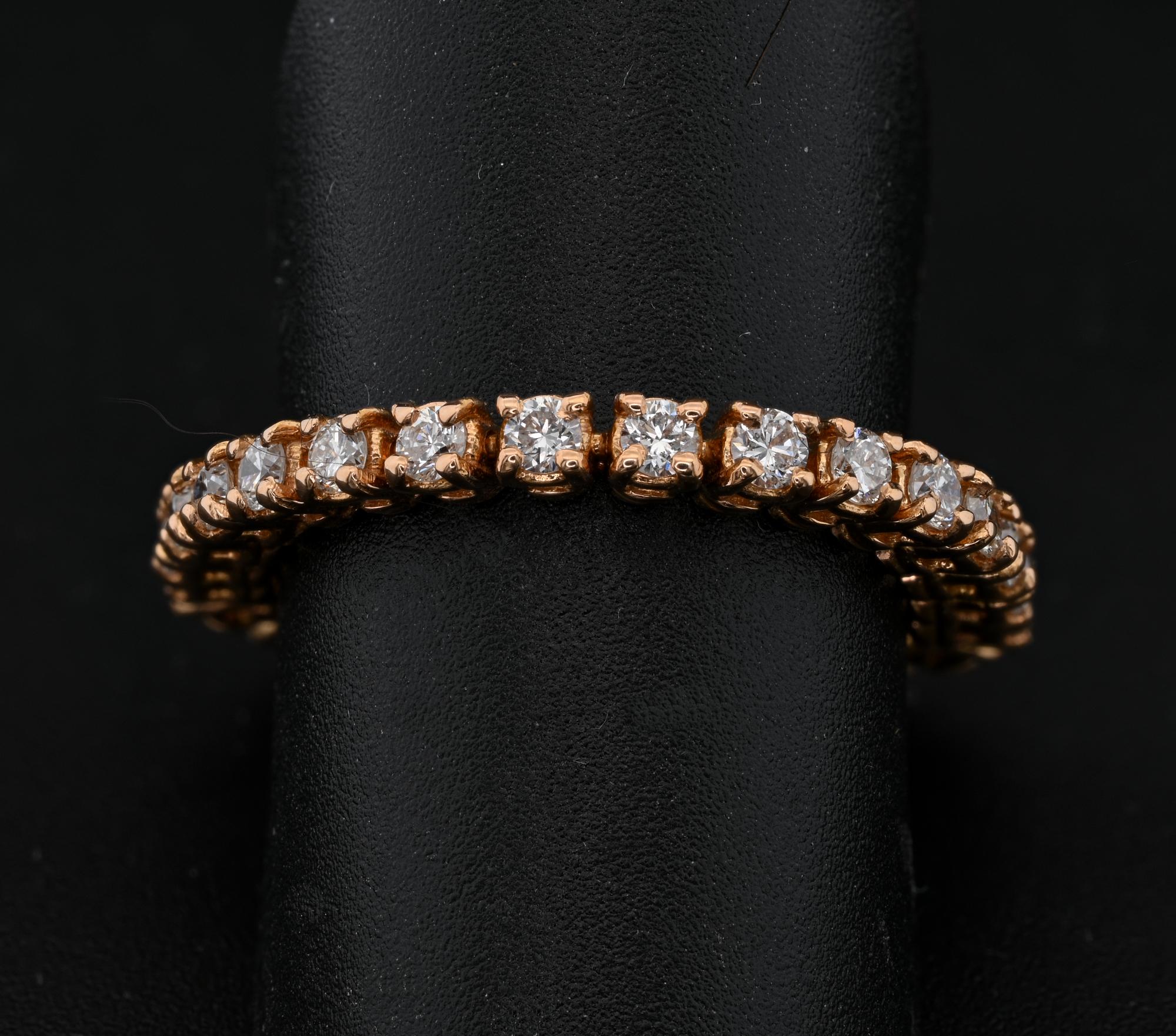 Vintage Tennis Diamant-Eternity-Ring .85 Karat G/H VVS/VS 18 KT, Vintage (Zeitgenössisch) im Angebot