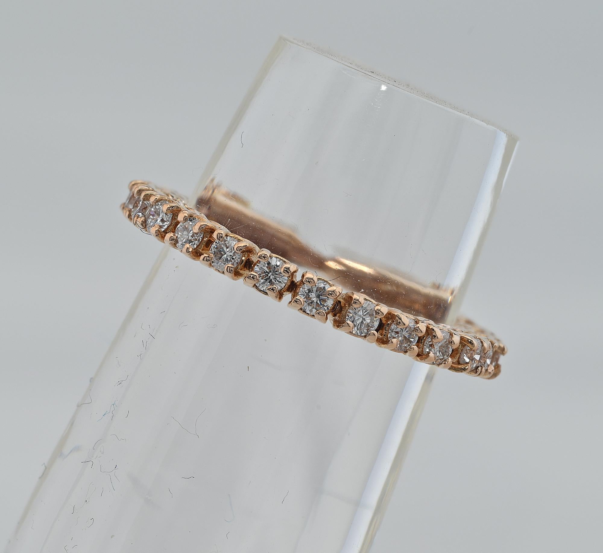 Vintage Tennis Diamant-Eternity-Ring .85 Karat G/H VVS/VS 18 KT, Vintage im Zustand „Gut“ im Angebot in Napoli, IT