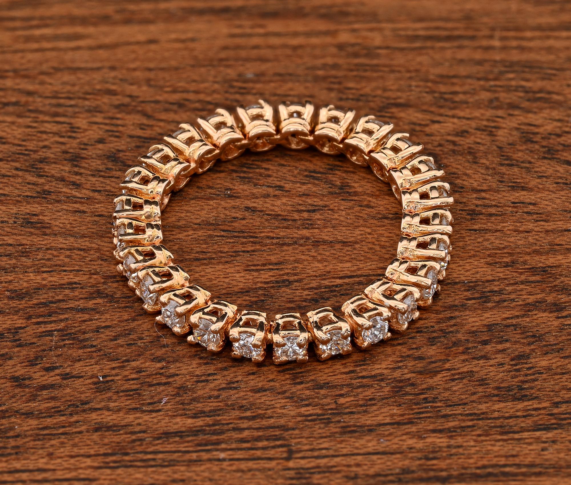 Vintage Tennis Diamant-Eternity-Ring .85 Karat G/H VVS/VS 18 KT, Vintage für Damen oder Herren im Angebot