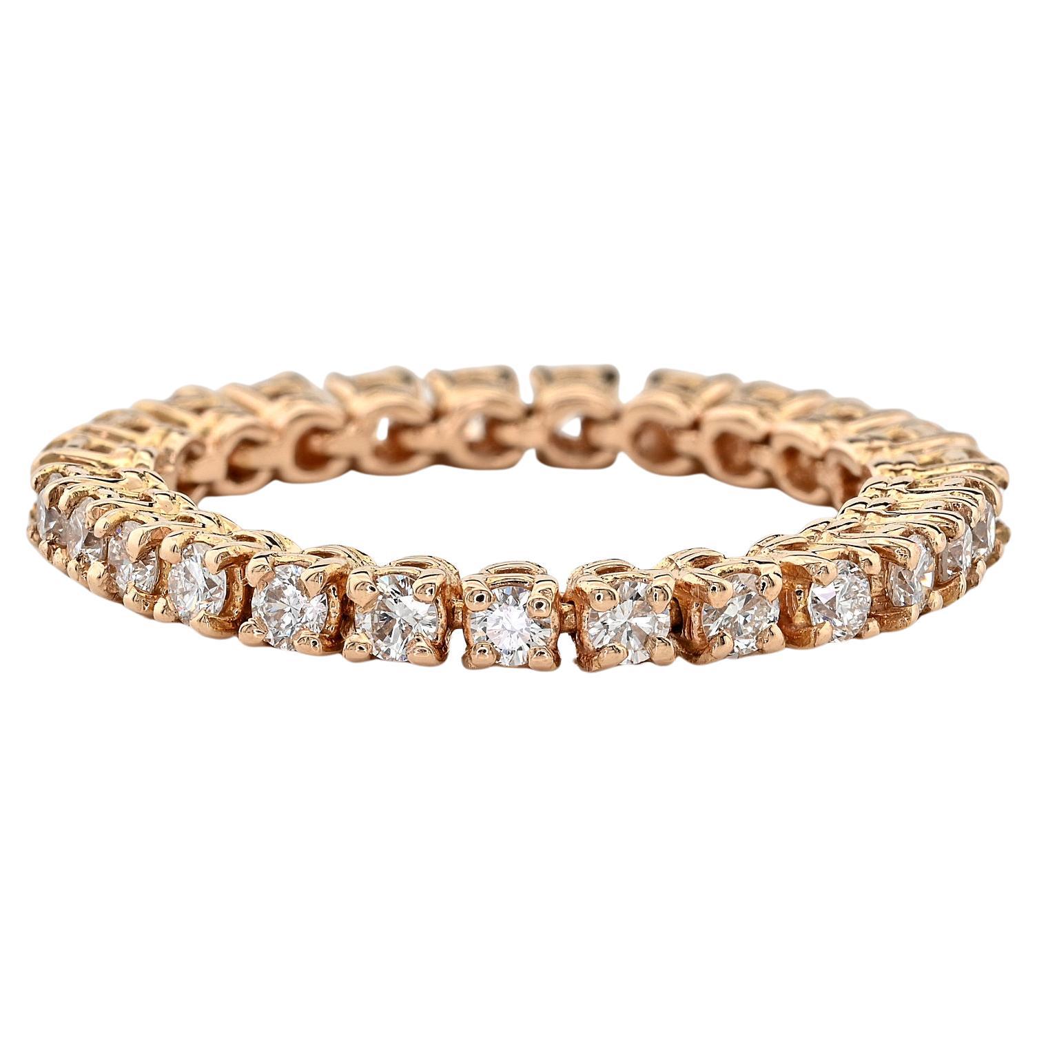 Vintage Tennis Diamant-Eternity-Ring .85 Karat G/H VVS/VS 18 KT, Vintage im Angebot