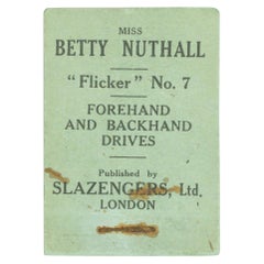 Vintage Tennis Flicker Book, No.7. Miss Betty Nuthall