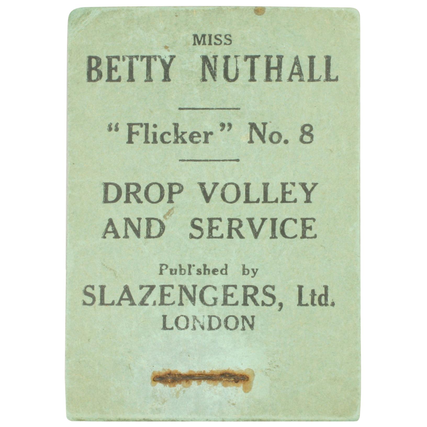 Vintage Tennis Flicker Book, No.8. Betty Nuthall For Sale
