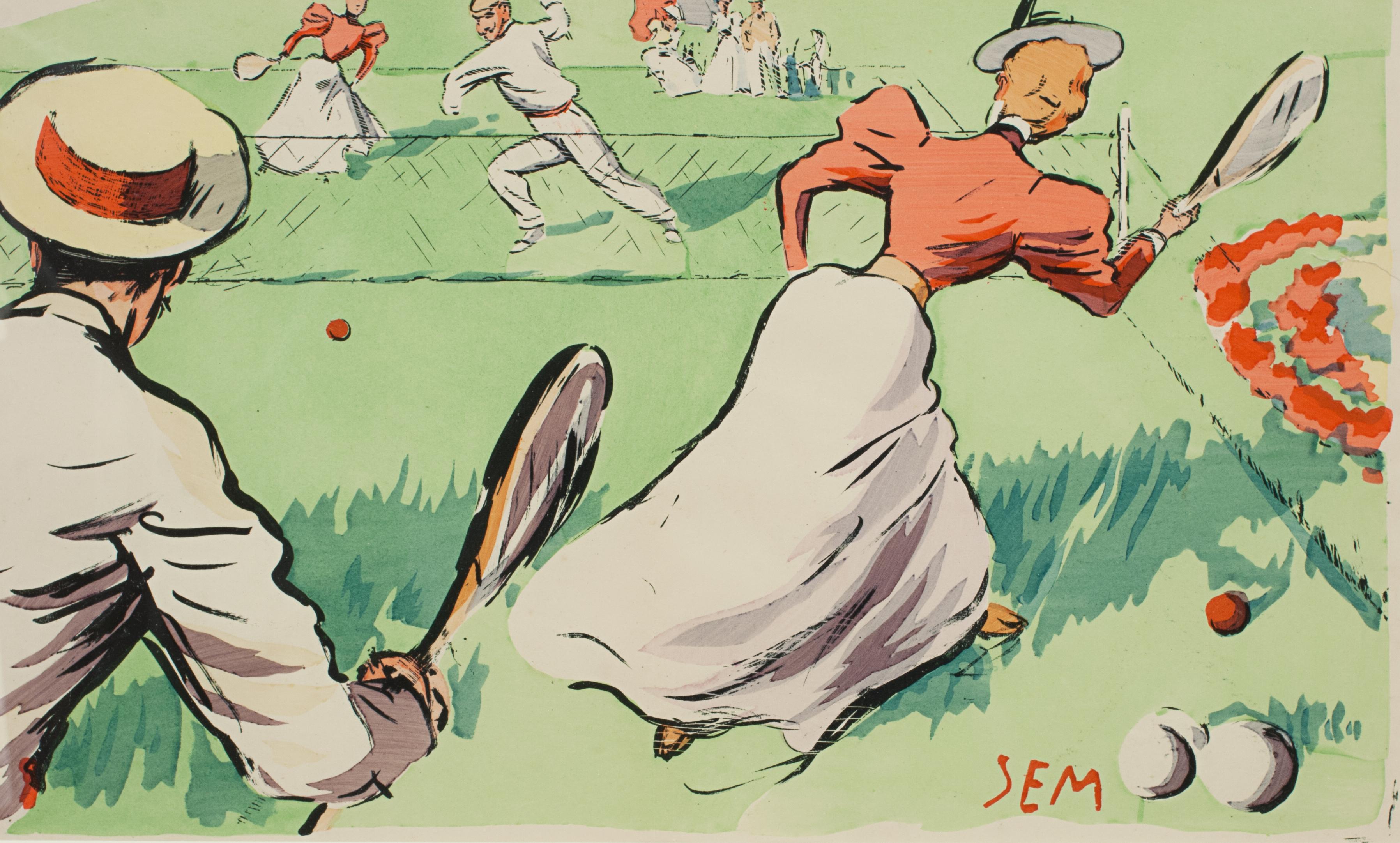 French Vintage Tennis, Georges Goursat (SEM) Lawn Tennis Print